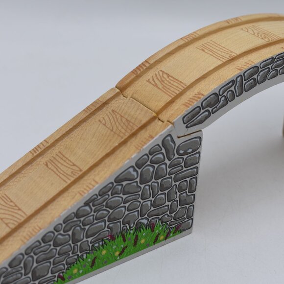 Arched Cobble Stone Bridge Overpass 3 Piece Thomas & Friends Wooden Railway 15in - Picture 3 of 8